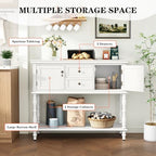 ARTPOWER Console Table with 2 Drawers, Retro Entryway Table with 2 Door - Image 3