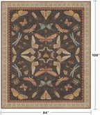 Washable Brown Farmhouse Rug 7x9, Low Pile Area Carpet - Image 2