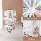 3 Tier Foldable Clothes Drying Rack, Stainless Steel 360° Rotatable Clothes - Image 6