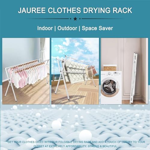 JAUREE 95 Inches Clothes Drying Rack, Drying Rack Clothing Folding Indoor - Image 5