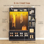 Itaar Hall Tree with Bench and Shoe Storage, Farmhouse Entryway Bench with Coat - Image 3