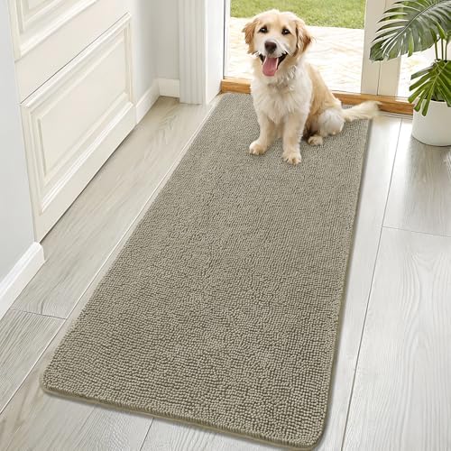 OLANLY Dog Door Mat for Muddy Paws 70x32, Super Absorbent Chenille Mud Mat by OLANLY