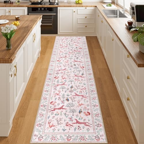 DUKINO 2x8 Washable Runner Rug, Non Slip Animal Kitchen Runner Rug by DUKINO