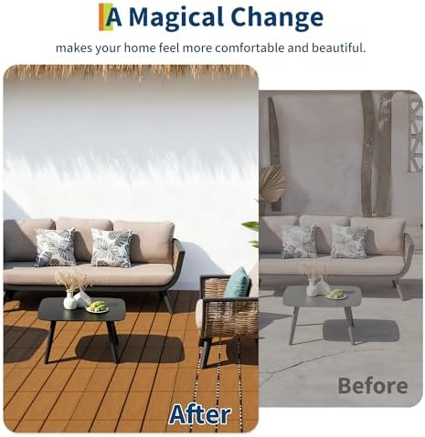 9Pack 12" x 12" Interlocking Composite Deck Tiles, Waterproof Composite Wood - Image 5