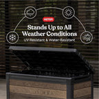 Keter Walnut 100 Gallon Resin Deck Box-Organization and Storage - Image 3
