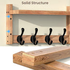 35'' Brown Coat Rack Wall Mount - Image 7