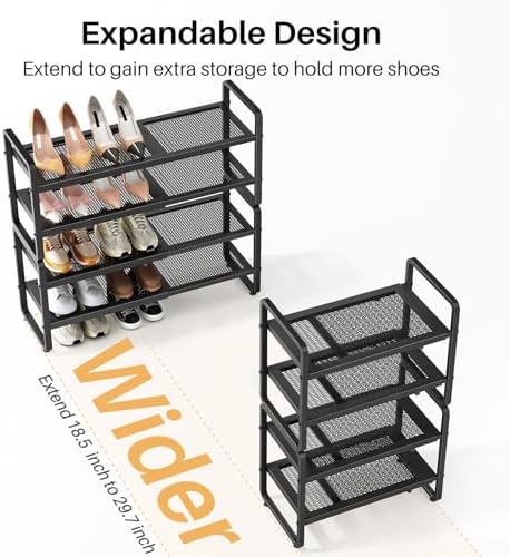 Expandable Metal Shoe Rack for Closet, Entryway & Garage - Image 4