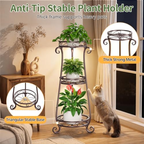 LASZOLA 3 Tiers Metal Corner Plant Stand Tall - Image 6