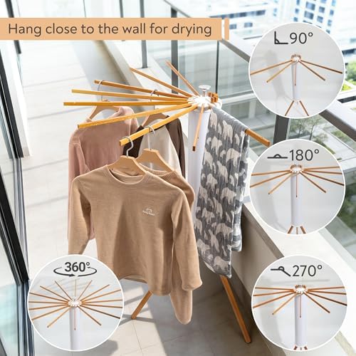 ZOFGENOW Clothes Drying Rack, Rotary Foldable Stand - Image 5