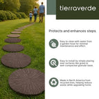 Tierra Verde 4-Pack 18”x18” Cracked Log Rubber Stepping Stones - Image 2