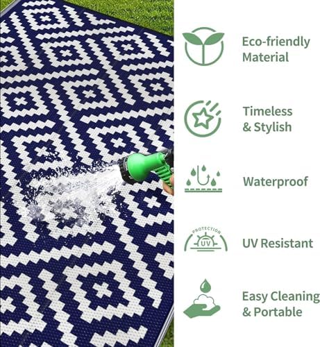 GENIMO Outdoor Rug, Waterproof Plastic Rugs 9'x18' - Image 6