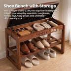 Shoe Rack Bench Solid Wood Shoe Storage Bench Entryway Shoe Bench 23.6'' - Image 6
