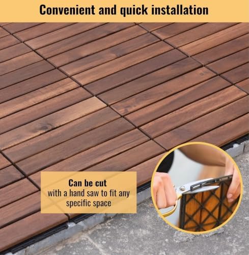 Acacia Wood Interlocking Deck Tiles - Image 5