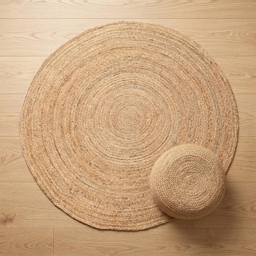 Jute Area Rug 5ft Round Natural Jute Rug - Image 5