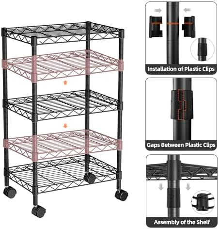 Golpart Small Shelves Storage Wire Metal Adjustable Shelf Unit - Image 6
