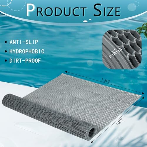 Tondiamo Pool Mats Non Slip Drainage Floor Pool Deck Mats, 1.5X 10 Ft - Image 2