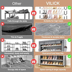 VILICK Shoe Rack with Cover Narrow Shoe Organizer with Pockets 10 Tier Tall - Image 5