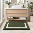 Color&Geometry Mini Green Bathroom Rugs 24x16, Extra Soft Absorbent Microfiber - Image 4