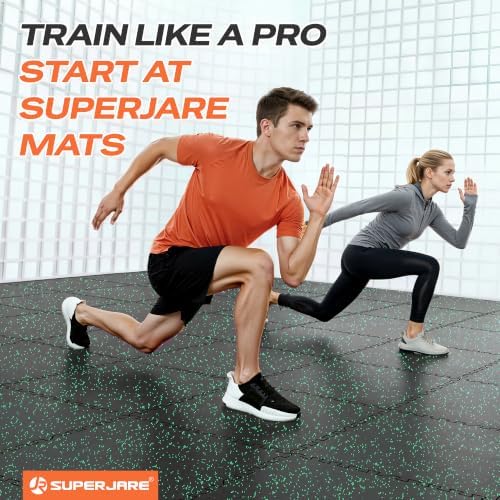 SUPERJARE 0.56'' Thick 192 Sq Ft Rubber Top Gym Flooring - Image 3