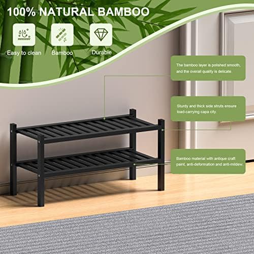 ROMGUAR CRAFT 2 Tier Bamboo Shoe Rack - Image 6