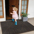 Lahome Black 3x5 Washable Rug, Neutral Easy Jute Entryway Front Porch Rug - Image 2
