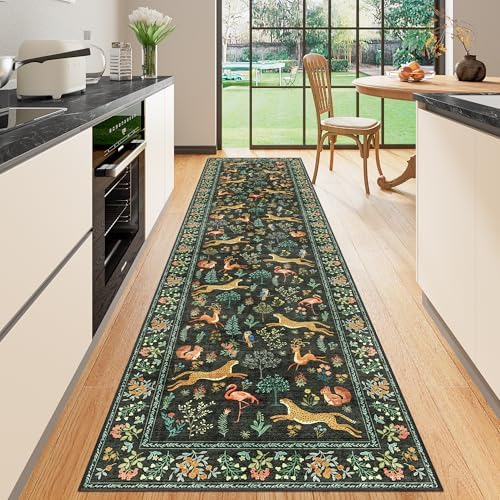 DUKINO 2.6x10 Washable Runner Rug, Non Slip Animal Rug by DUKINO