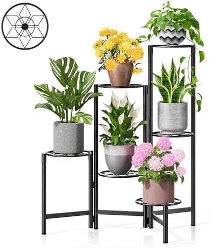 6 Tier Metal Plant Stands Outdoor Indoor, Heavy Duty Flower Pot Holder Potted by Unknown
