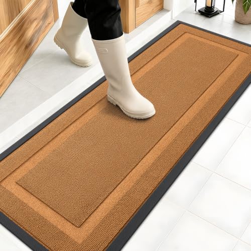 OLANLY Front Door Mat Outside 47x17, All-Season Heavy-Duty Rubber Doormat by OLANLY