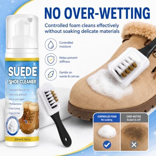 Suede Shoe Cleaner Kit, 6.76 fl oz Foam Cleaner - Image 6