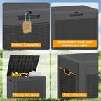 KAMABOKO Outdoor Storage Box, 31 Gal Deck Box Outdoor Waterproof, 2 Pack - Image 3
