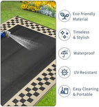 Outdoor Rug 8x10 Waterproof Patio Rugs Modern Checkered Reversible Mat - Image 5