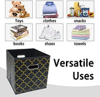 Black Foldable Storage Cubes Bins, Fabric Storage Box Cubes Organizer Baskets - Image 3