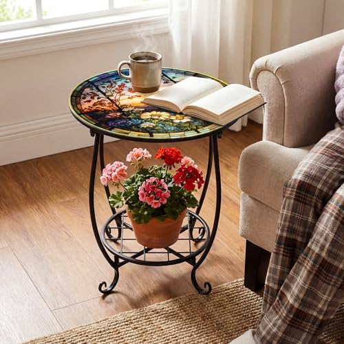 Cinnvoice Outdoor Side Table Small End Patio Porch Table - Image 2