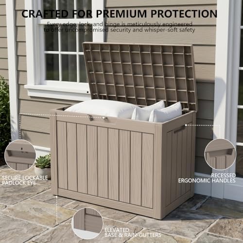 Outdoor Storage Box, 50 Gallon Waterproof Deck Box - Image 3