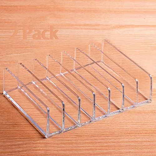 Acrylic Mail Holder 2 Pack, 7 Slots Clear Desk Organizer by Halyuhn