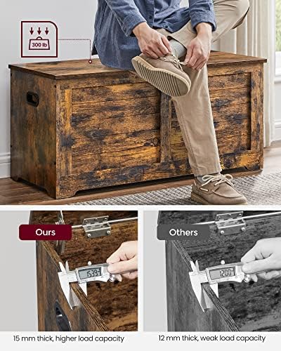 VASAGLE Storage Chest, 39.4 Inches Width Bench - Image 6