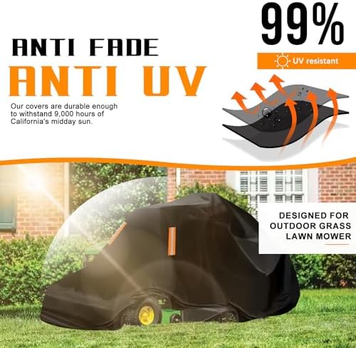Riding Lawn Mower Cover 54" Decks, Oxford Cloth, Buckle Straps - Image 5