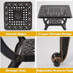 Cast Aluminum Outdoor Side Table, Small Patio Table, Outdoor Coffee Tables - Image 3