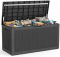 PatioZen 150 Gallon Resin Deck Box, Lockable Patio Outdoor Storage Box by OutdoorLivingPerfected