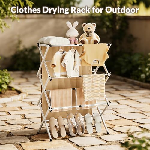 Clothes Drying Rack Collapsible, Heavy Duty Foldable Laundry Rack - Image 7