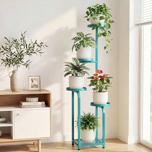 TOSKING Tall 5-Tier Square Meta Plant Stand Indoor Outdoor - Image 2