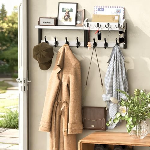 29'' White Coat Rack Wall Mount - Image 2