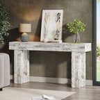 Tribesigns 63-Inch Long Console Table, Wooden Rectangular Sofa Table Behind The - Image 3