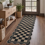 Checkered 2x6 Kitchen Runner Rug, Washable Rugs by LORWER