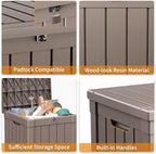 PatioZen 50 Gallon Resin Deck Box, Lockable Patio Outdoor Storage Box - Image 5