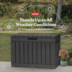 Keter Kentwood 50 Gal Outdoor Storage Box and Patio Side Table - Image 5