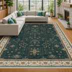 Hazo Haus Dark Green Oushak Living Room Rug 10x12 - Image 6