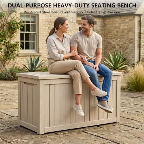 Outdoor Storage Box, 270 Gallon Waterproof Deck Box - Image 6