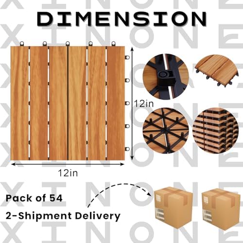 Golden Select 12" x 12" Interlocking Deck Tiles, Waterproof UV Resistant - Image 3