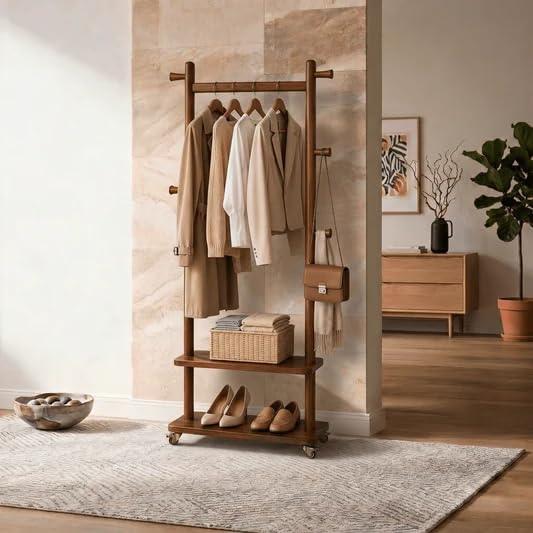 Taitiy Coat Rack Freestanding Solid Wood Clothes Rack by Taitiy